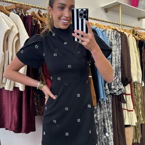 Elegant Black Floral Dress